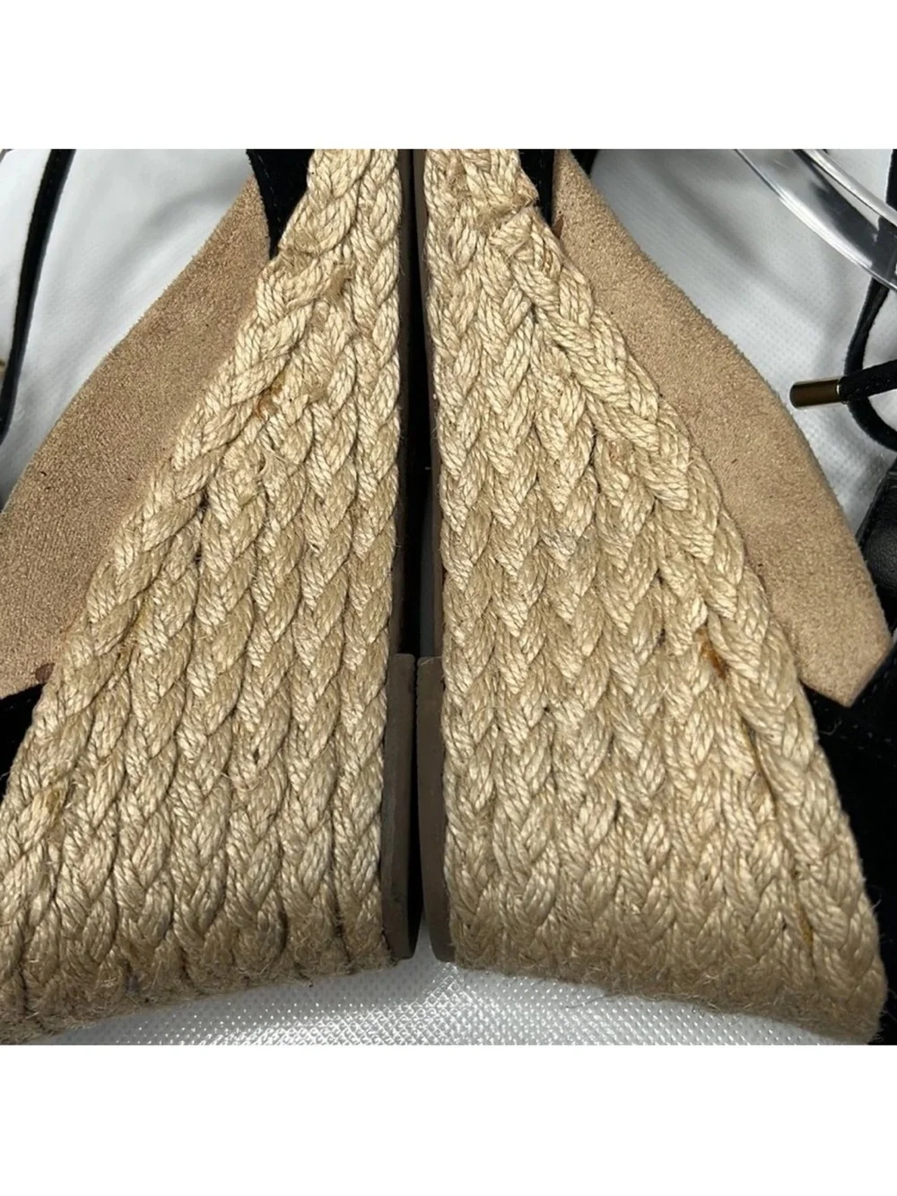 Vionic Aruba Calypso Espadrille Wedge Black Size 10 NEW